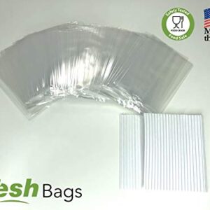 100 Clear Treat & Favor Bags | Ties Included | Great For Cake Pops, Candy, Gifts, Wedding or Party Favors | Food Safe Plastic | Stronger Than Cellophane | 1.5 Mils Thickness | 3" x 4"