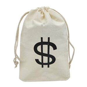 sanrich 20 pack money bags drawstring pouches goody bag 4.3 x 6.6 inches canvas dollar favor bags for themed birthday party