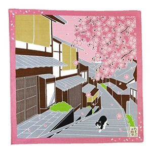 furoshiki- japanese wrapping cloth (traveling-cat : sakura)