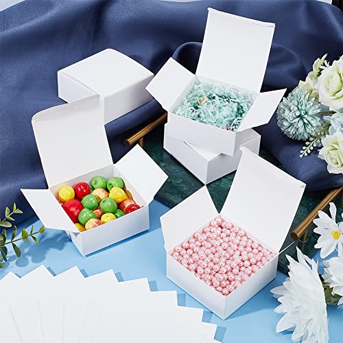 PH PandaHall 30pcs White Gift Box, 3.5x3.5x1.5 Inch Kraft Paper Box Packing Cardboard Box Favor Treat Boxes Small Foldable Paper Gift Box for Soap Tea Light Birthday Christmas Wedding Baby Shower