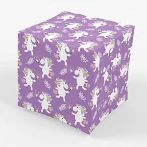 stesha party unicorn wrapping paper girl birthday present gift wrap, 30 x 20 inch (3 sheets)