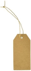 wrapables 50 gift tags/kraft hang tags with free cut strings for gifts, crafts & price tags – original tag