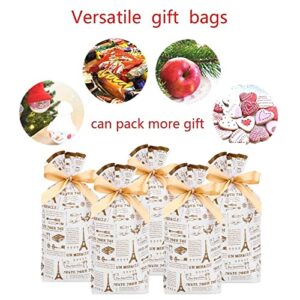 DKAOVH 50 Pack Plastic Drawstring Gift Bags, Candy Bags, Treat Bags, Cookie Bags, Party Favor Gift Wrapping, for Christmas, birthday party, wedding party, Thanksgiving gathering