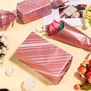 Whaline 120PCS Rose Gold Tissue Paper 6 Style Gift Wrap Paper Bulk Gift Wrapping Accessory Craft Paper Decorative Paper Art Tissue for Home Kitchen Birthday Party