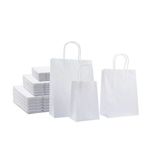 amazon basics kraft paper bags (small, medium, large) 25 pcs each (75 total), white