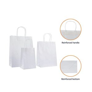 Amazon Basics Kraft Paper Bags (Small, Medium, Large) 25 Pcs Each (75 Total), White