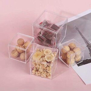 DKAOVH 3 Packs Clear Favor Boxes With Lid,food grade acrylic box, Plastic Gift Box,2.5x2.5x2.5 Inch, Square, Mother’s Day gift box, Birthday Present and Candy packing box,includes Sticker