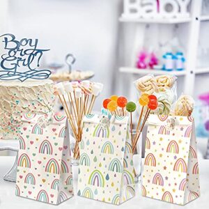 TOSPARTY Unicorn Rainbow Party Favors Candy Treat Gift Bags with Stickers for Birthday Wedding Baby Shower Party Supplies (bkue)