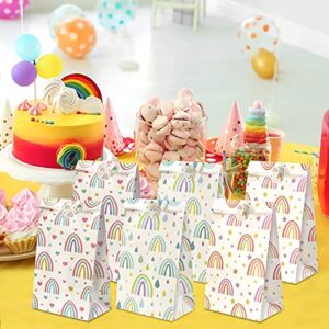 TOSPARTY Unicorn Rainbow Party Favors Candy Treat Gift Bags with Stickers for Birthday Wedding Baby Shower Party Supplies (bkue)