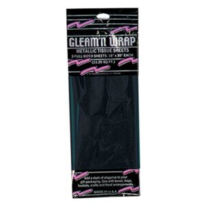 gleam ‘n wrap metallic sheets (black) party accessory (1 count) (3/pkg)