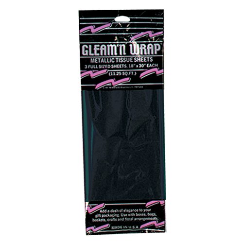 Gleam 'N Wrap Metallic Sheets (black) Party Accessory (1 count) (3/Pkg)