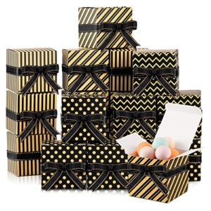 100 pcs black gold gift boxes wedding candy party favor boxes small treat boxes with lids 2 x 2 x 2 inches small gift boxes for adults, bridesmaid, groomsmen, cupcakes, bridal, baby shower, christmas