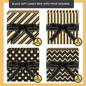 100 Pcs Black Gold Gift Boxes Wedding Candy Party Favor Boxes Small Treat Boxes with Lids 2 x 2 x 2 Inches Small Gift Boxes for Adults, Bridesmaid, Groomsmen, Cupcakes, Bridal, Baby Shower, Christmas