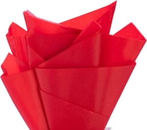 100 pcs red tissue paper bulk metallic valentines day tissue paper for gift wrapping birthday diy arts crafts, 50x35cm (red)