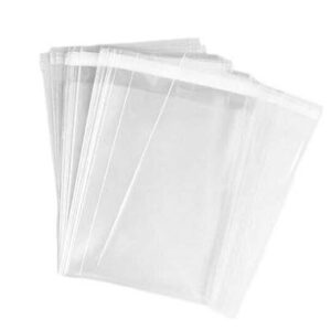 100Pcs 4.5" x 5.5" Clear Cello/cellophane Self-adhesive Sealing Treat Bags Gift Packing Supplies For Bakery Candle Cookie