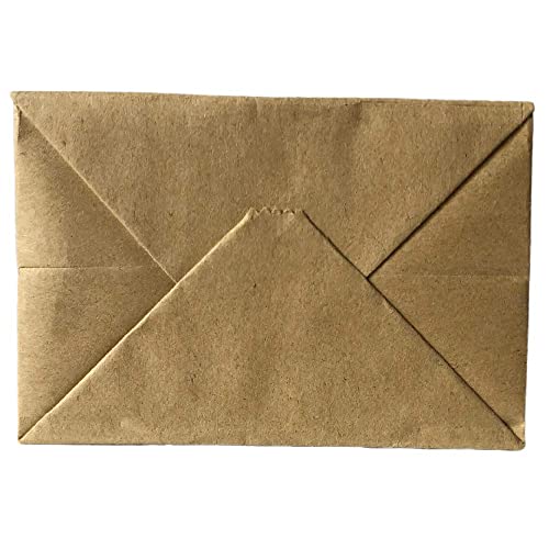 JSF Kraft Paper Bags With Handle 50-Pack Recyclable Brown Paper Bags Gift Bags Small Size Ideal For Birthday Wedding As Party Favors Bags-Size 6.9 * 2.4 * 3.5 in