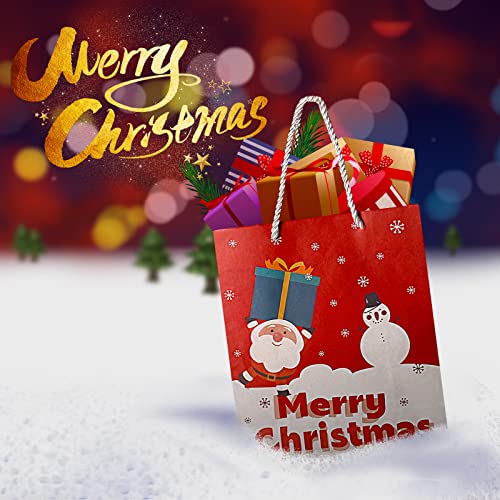 Kidtion Christmas Gift Bags 30 PCS, Durable Christmas Bags with Tissue Paper, 6 Styles Gift Bags Bulk with Handles, Reusable Small Gift Bags Xmas Paper Bags, Party Favors Holiday Gift Bags