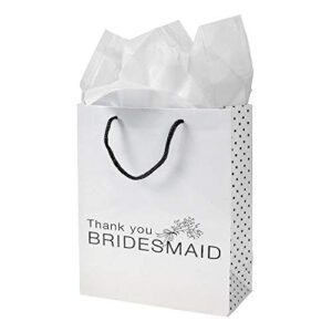 fun express lot of 12 white paper thank you bridesmaid wedding bridal party gift bags