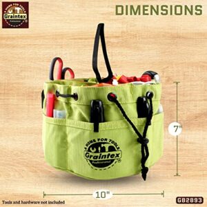 Graintex GB2893 Grab Bag Lime Green Color Rip-stop Canvas 18 Pockets Drawstring Closure