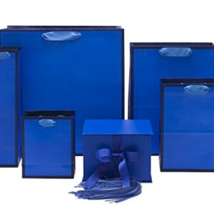 Hallmark 7" Gift Box with Lid and Paper Fill (Dark Blue) for Christmas, Hanukkah, Father's Day, Birthdays, Baby Showers and Graduations