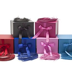 Hallmark 7" Gift Box with Lid and Paper Fill (Dark Blue) for Christmas, Hanukkah, Father's Day, Birthdays, Baby Showers and Graduations