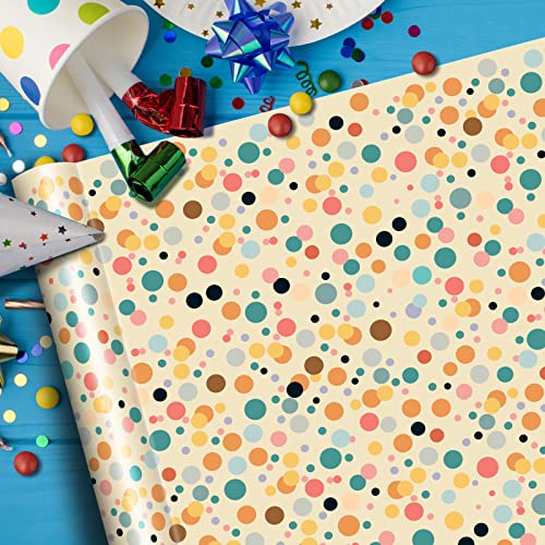 ECO-SOLUTIONS Recycled Kraft Children's Birthday Wrapping Paper (3 rolls, 75 sq. ft total)