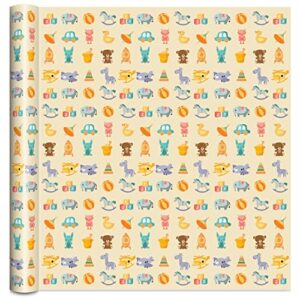 ECO-SOLUTIONS Recycled Kraft Children's Birthday Wrapping Paper (3 rolls, 75 sq. ft total)