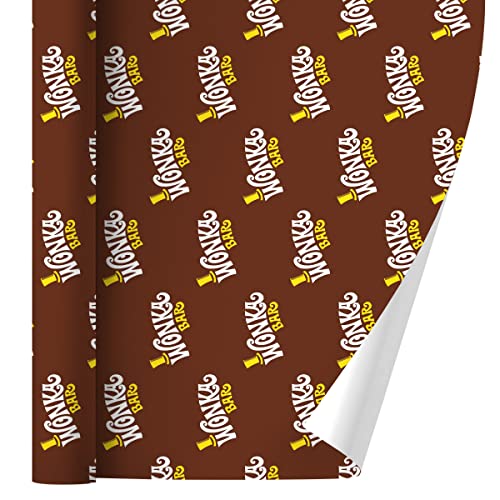 GRAPHICS & MORE Willy Wonka and The Chocolate Factory Wonka Bar Logo Gift Wrap Wrapping Paper Rolls