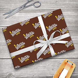 GRAPHICS & MORE Willy Wonka and The Chocolate Factory Wonka Bar Logo Gift Wrap Wrapping Paper Rolls