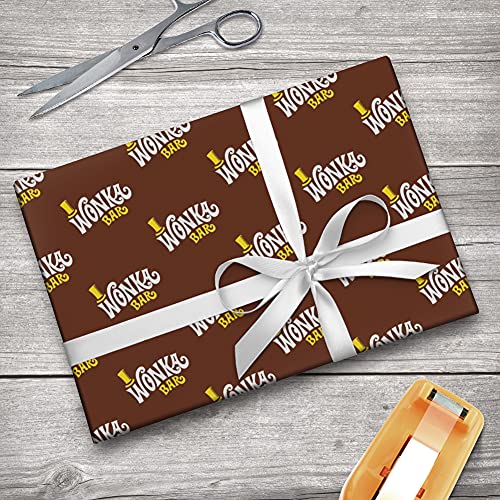 GRAPHICS & MORE Willy Wonka and The Chocolate Factory Wonka Bar Logo Gift Wrap Wrapping Paper Rolls