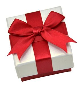 paialco jewelry package paper gift box red ribbon bow-knot 2 1/4-inch by 2 1/4-inch