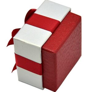 Paialco Jewelry Package Paper Gift Box Red Ribbon Bow-Knot 2 1/4-Inch by 2 1/4-Inch