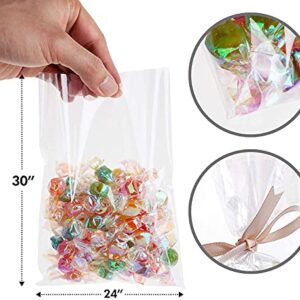 Shop4Mailers 24 x 30 Clear Cellophane Flat Gift Bags 1.2 mil (50 Pack)