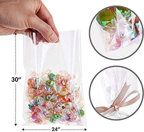 Shop4Mailers 24 x 30 Clear Cellophane Flat Gift Bags 1.2 mil (50 Pack)