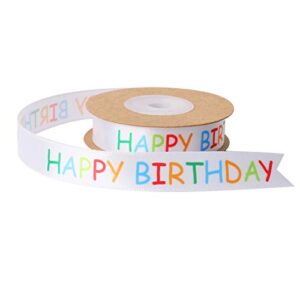 Happy Birthday Ribbon Roll for Gift Wrapping Crafts, 15 mm x 30 ft