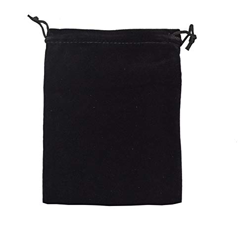 Mandala Crafts Velvet Drawstring Bags 2x3 for Velvet Gift Bags - Black Velvet Bags with Drawstrings 2x3 Inch - 100 PCs Velvet Pouches for Velvet Jewelry Bags