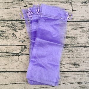 NUOMI 20 Pack Wine Organza Bags Drawstring Gift Wrapping Packages Wedding Party Favors Long Pouches Home Decor Supplies, Purple