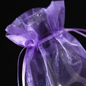 NUOMI 20 Pack Wine Organza Bags Drawstring Gift Wrapping Packages Wedding Party Favors Long Pouches Home Decor Supplies, Purple