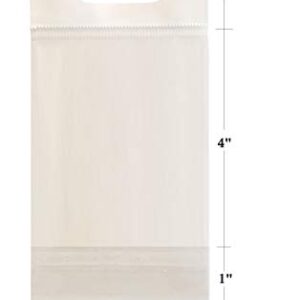 100 Pcs White Hanging Header Clear Flat Cello/Cellophane Bags Good for Candies, Cookies, Bakery Goods, Soap, Other Goodie Treats (3" x 4" (76.2 x 101.6"))