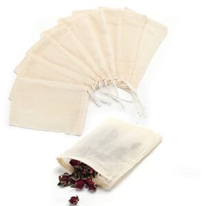 volanic 50pcs 3x4 inch muslin bags reusable cotton sachet bag with drawstring for home storage