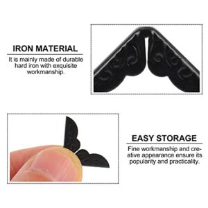 EXCEART 100pcs Vintage Book Corners Book Cover Corner Protectors Book Protector Corner Guard for Scrapbook Album Notebook Furniture (Black)