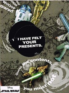 star wars 2 sheets of gift wrap and 2 gift tags