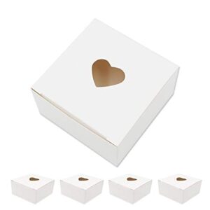 wraphay white paper gift boxes recyclable small boxes with heart shape for wrapping crafting party treat wedding favor(white-heart)
