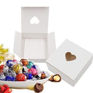 wraphay White Paper Gift Boxes Recyclable Small Boxes with Heart Shape for Wrapping Crafting Party Treat Wedding Favor(White-Heart)