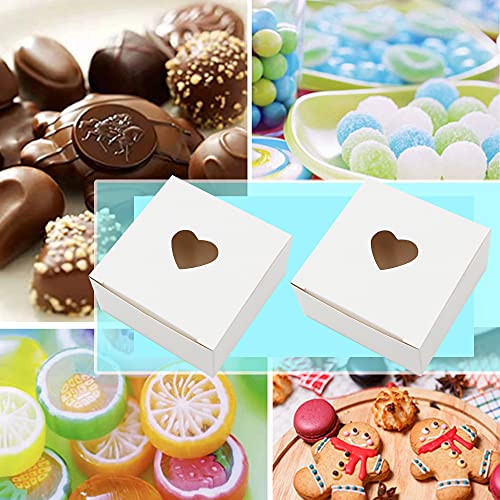 wraphay White Paper Gift Boxes Recyclable Small Boxes with Heart Shape for Wrapping Crafting Party Treat Wedding Favor(White-Heart)