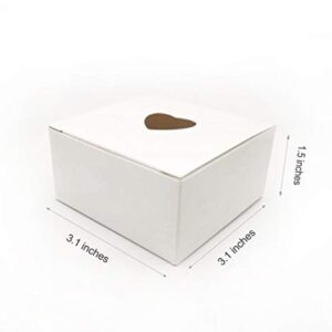 wraphay White Paper Gift Boxes Recyclable Small Boxes with Heart Shape for Wrapping Crafting Party Treat Wedding Favor(White-Heart)