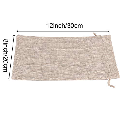 ZOENHOU 30 Packs 8 x 12 Inch Large Burlap Bags with Drawstring, Durable Jute Drawstring Bags, Dustproof Burlap Sacks for Favors Party DIY Craft