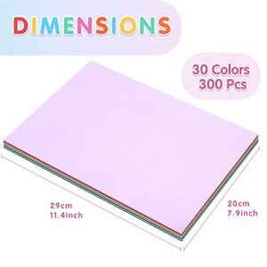 Encham 300pcs Tissue Paper Bulk for Gifts Wrapping Bags in 30 Colored, Art Decorative (8~'~'x11.5~'~') Crafts Pack Flowers Party Decorations Christmas Birthday Festivals, (K3010)