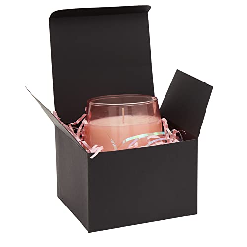 Stockroom Plus Black Paper Gift Boxes with Lids, Bulk Set with Twine and Gift Tags (5x5x3.5 In, 30 Pack)