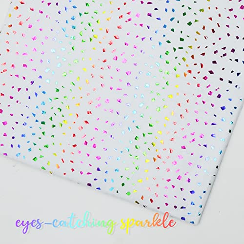 25 Sheets Rainbow Glitter Tissue Paper, 19.7*27.6 Rainbow Sparkle on White Wrapping Paper, Confetti Tissue Paper for Birthdays, Baby Showers, Unicorn Party, Weddings, Christmas